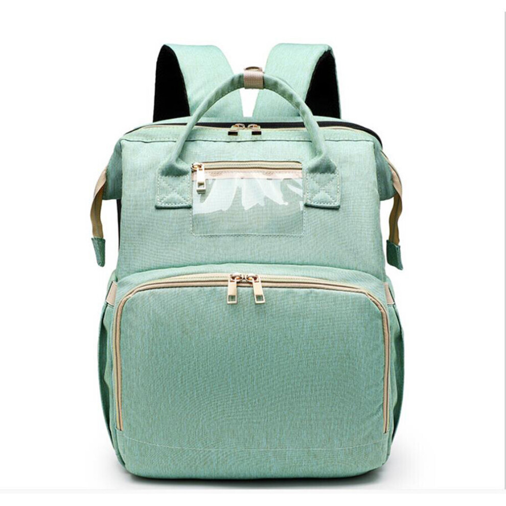 3 in 1 Travel Foldable Baby Bed Portable Mummy Bag Backpack for Baby Lie Down and Rest Anytime --LightGreen