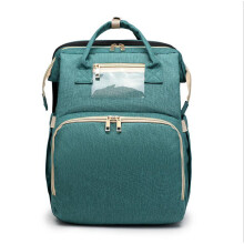3 in 1 Travel Foldable Baby Bed Portable Mummy Bag Backpack for Baby Lie Down and Rest Anytime --Green