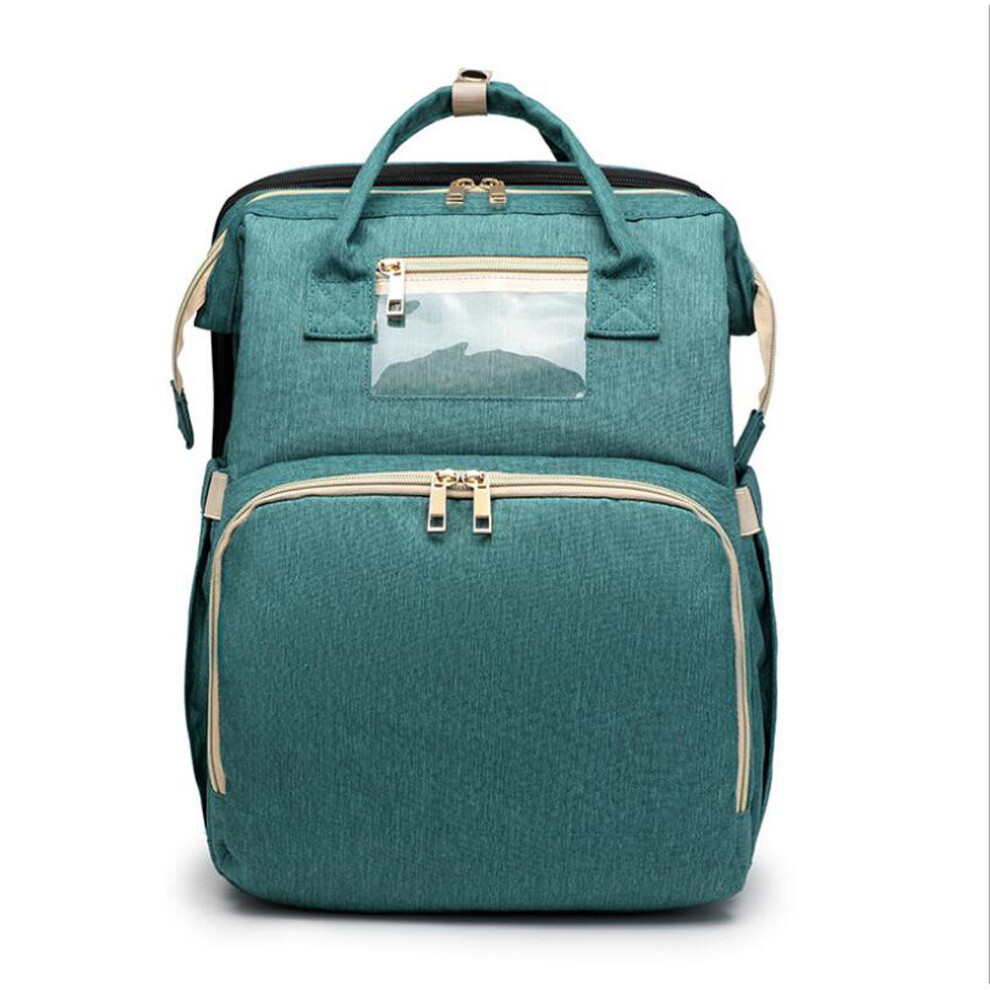 Mummy Function Backpack Portable Folding Bed for Baby rest --Green
