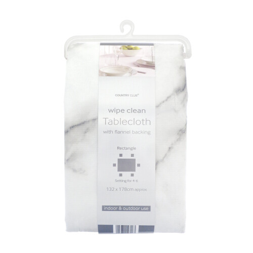 Country Club PVC Tablecloth, Marble