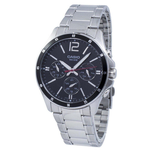 Casio Kello - CASIO KELLOT - MTP-1374D-1 - Hopea - Teräs - Kvartsi