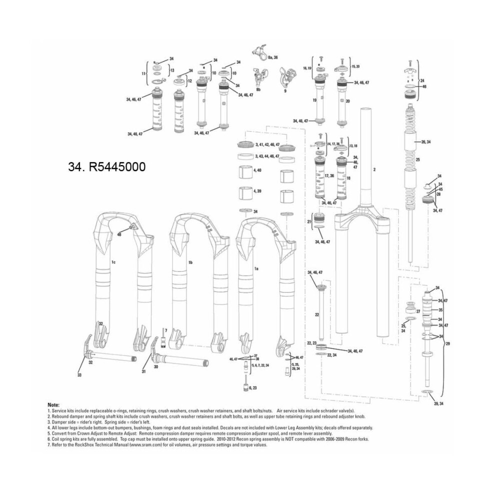 RockShox Front Suspension Service Kit - 2010 Recon, 2011 Recon