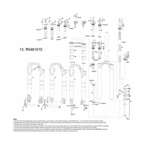 RockShox RockShox Right Compression Damper Adjusterknob Kit Motion Control Crown Adjust