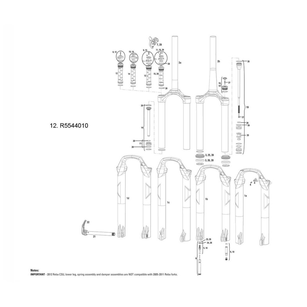 RockShox Right Compression Damper Crown Adjust Motion Control DNA + Comp Knob