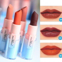 (6) PNF Fashion Nude Matte Color Lipstick Waterproof Makeup Batom Mate Moisturizer Sexy Red Lip Stick 6 Colors Lip Tint Korean