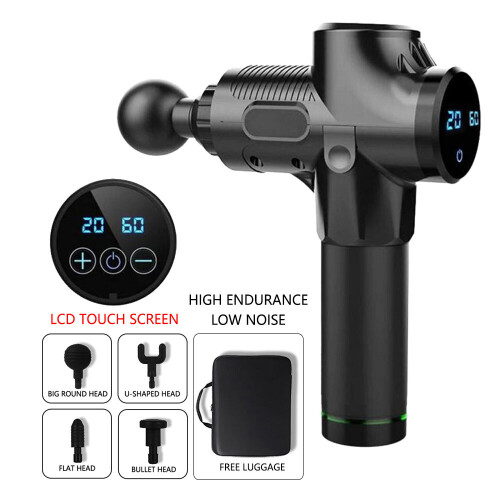 Black Electric Body Massager With LCD Display | Handheld Massage Gun 1