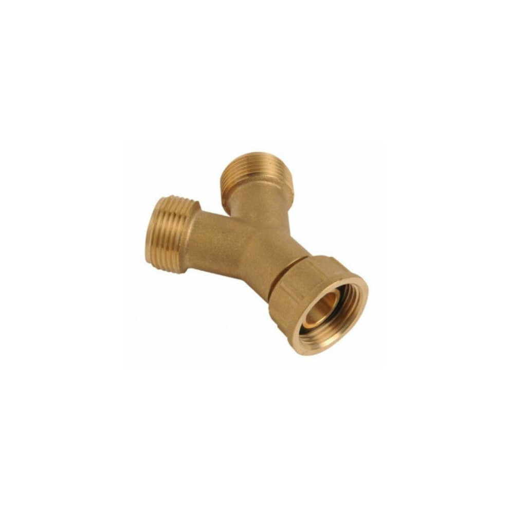 WASHING MACHINE BRASS Y PIECE 2 WAY SPLITTER 3/4 INCH TWIN FEED UNION TYPE