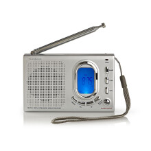 Weltradio | Tragbares Design | AM / FM / SW | Batterieantrieb / Stromadapter | Digital | 1,5 w | Kopfhörerbuchse | Wecker | Schlaftimer | Grau