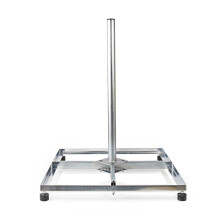 Satelliten-Balkonhalterung | Mastlänge: 0,75 m | Maximale Scheibengröße: 90,0 cm | Grundplattengröße: 4 x 30 x 30 cm | Stahl | Silber
