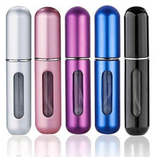 5 PCS Perfume Atomiser Bottles 5ml Refillable Spray Bottle Mini Underfill Empty Travel Bottle for Purse Handbag Pocket Luggage (01-Color)