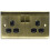 BG Electrical nab22b Metal Antique Brass Double Plug Socket Switch -  Antique Brass Black 1