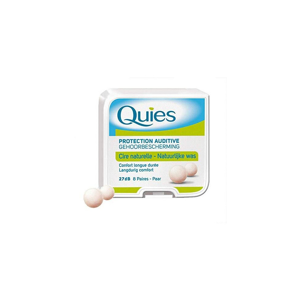 Quies Earplug Natural Wax, 8-Pairs