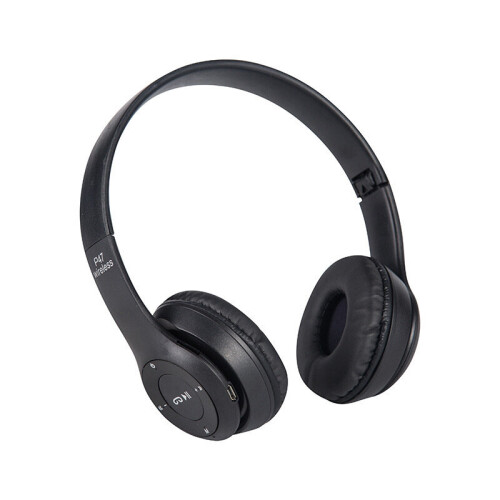 (Black) Foldable Bluetooth Wireless P47 Headphones