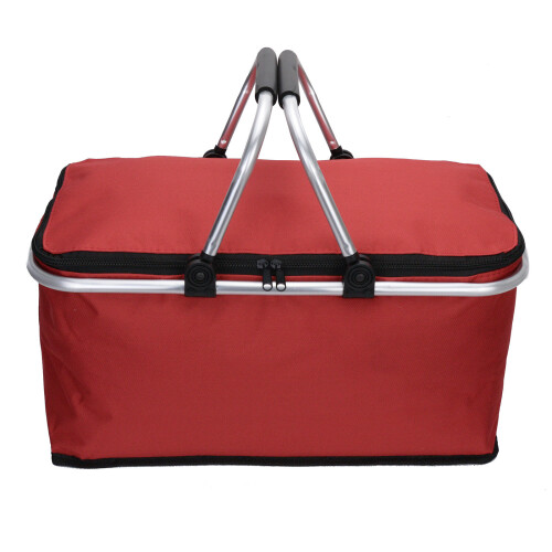 (red) Folding Lunch Picnic Camping Cooler Hamper Bag