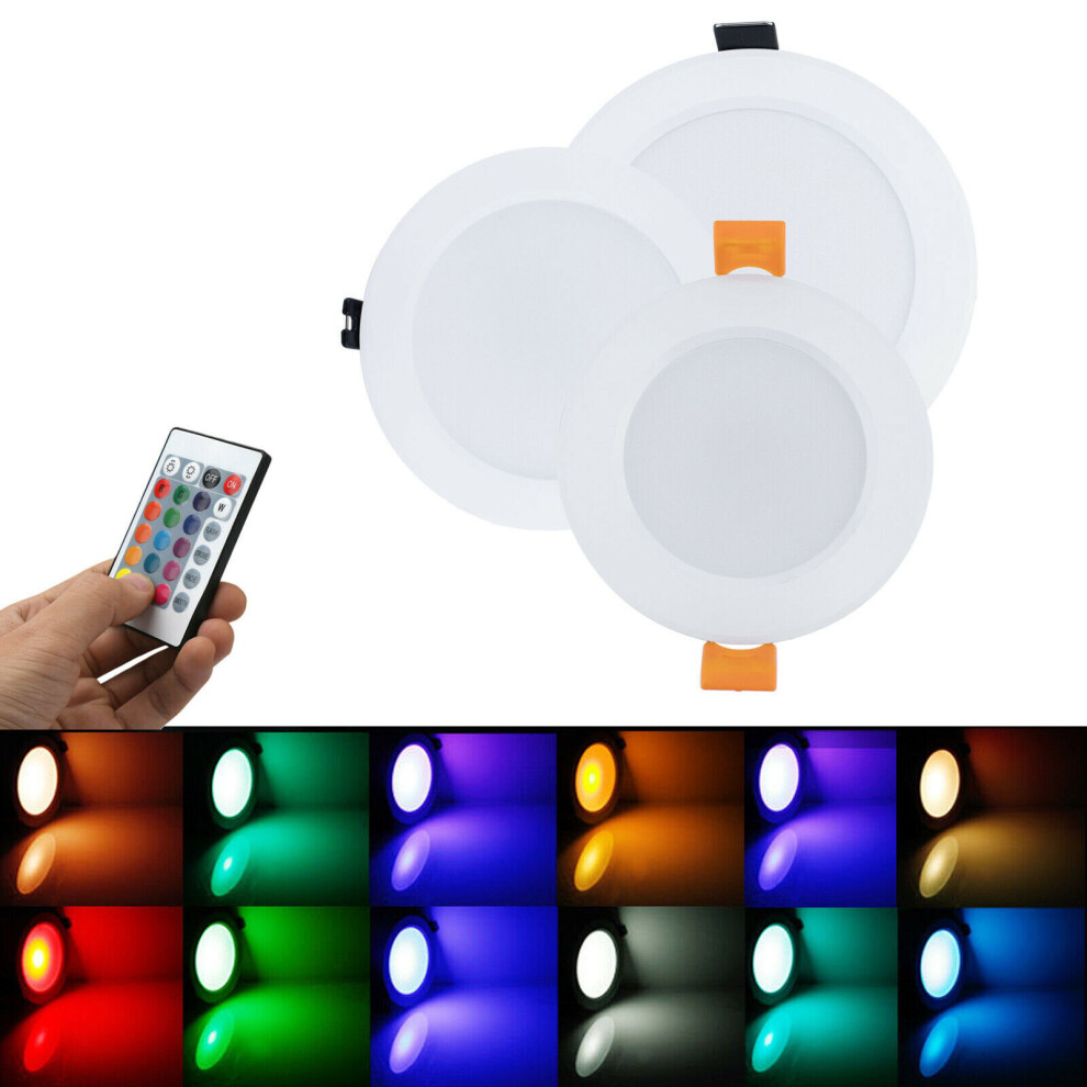 Eranpo (3W) Rgb 3W 5W 10W Dimmable Led Recessed Ceiling Downlight Lamp + Remote 85-265V