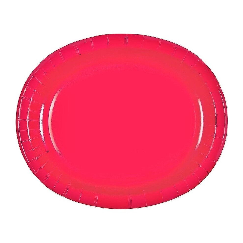 Ruby Red Solid Oval Plaques - (Pack Of 8) - Unily Elegant & Durable Table Vare-image