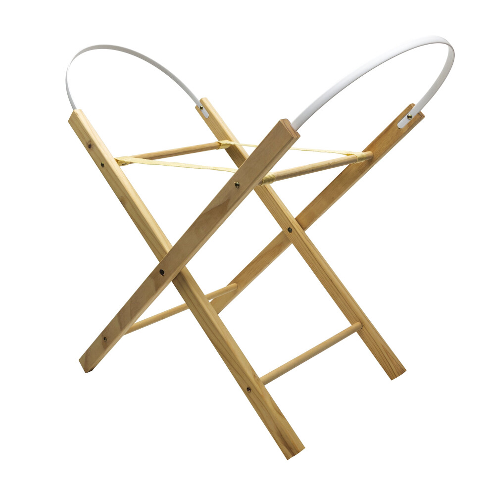 Deluxe Opal Folding Moses Basket Stand Natural  | Solid Pine Wood