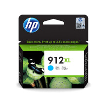 Cartuccia d'inchiostro cyan ad alta capacità HP 912XL autentica (3YL81AE) per serie HP OfficeJet 8010 / serie OfficeJet Pro 8020