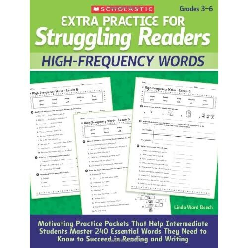 Extra Practice for Struggling Readers: High-Frequency Words: Motivating Practice Packets That Help Intermediate Students Master 240 Essential Words Th