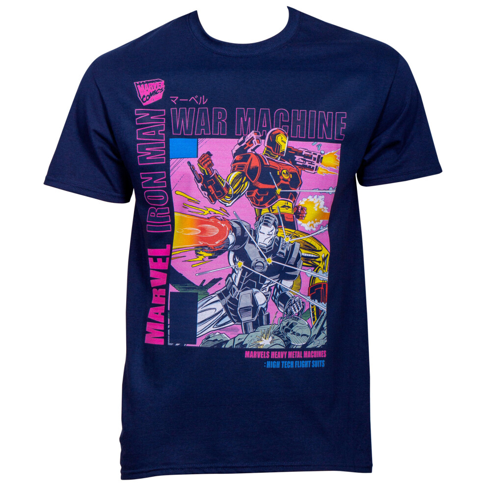 (Blue) Marvel 80th Iron Man and War Machine T-Shirt