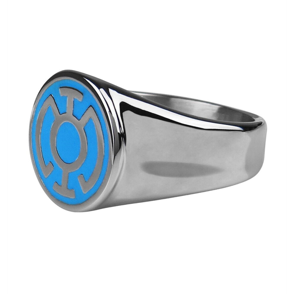 (Blue) Blue Lantern Symbol Stainless Steel Ring