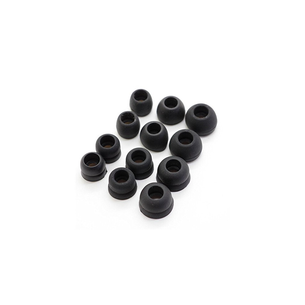 12Pcs Replacement Earbuds Eartips Earbud Ear Tips Ear Buds Eargels Earpads For Powerbeats 2 Wireless Earphones (Black) Black 740737654946