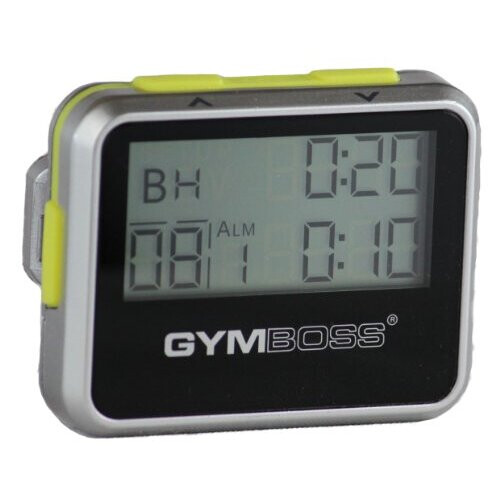 Gymboss Interval Timer og Stopwatch - Sølv/Gul Metallic Glans