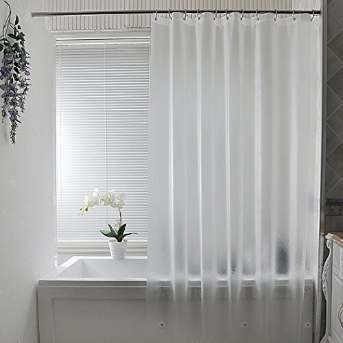 AooHome Διαφανής Κουρτίνα Ντους 8G Eva Extra Long 72x78 Inch με 5 Βαριές Μαγνήτες