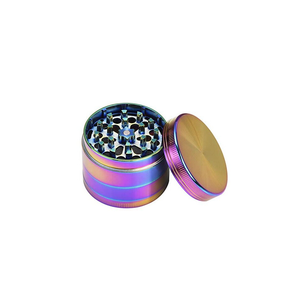Herb Grinder Spice Crusher Platinum Grinders 4 Piece Metal Grinders with Pollen for Girls Pink Zinc Magnetic Cover Grinds Herb Dry Leaf 2 inch