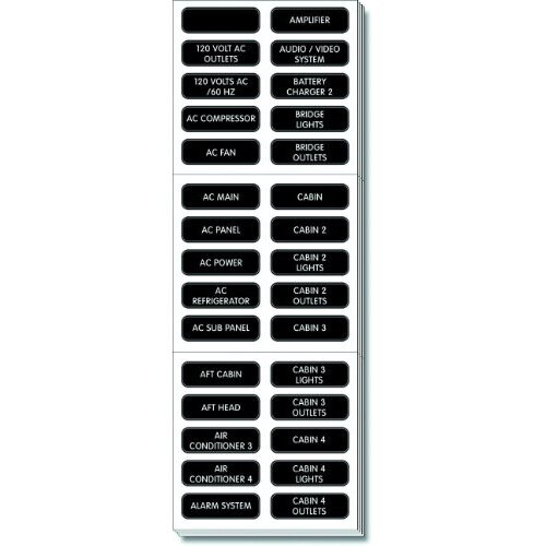 Blue Sea Systems AC Panel Extended 120 Label Set