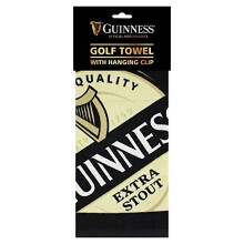 guinness Label cotton Black golf Towel with Karabiner clip