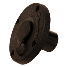 Scotty #344-BK Round Flush Deck Mounting Bracket Black Sealed Bottom with Rain cap