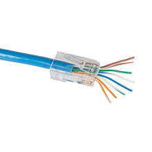 Klein Tools VDV826-703 Pass-Thru Modular Data Plug, RJ45 cAT6, Pass Through connectors 50-Pack