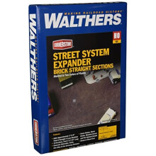 Kit Walthers Cornerstone HO Escala Modelo Sistema de Calle de Ladrillo Secciones Rectas