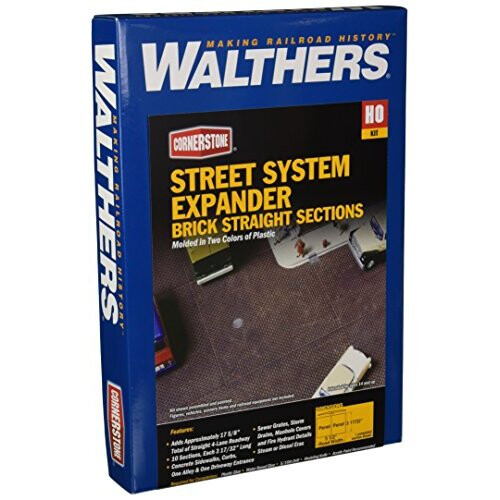Walthers Cornerstone HO Scale Model Brick Street System Straight Sections