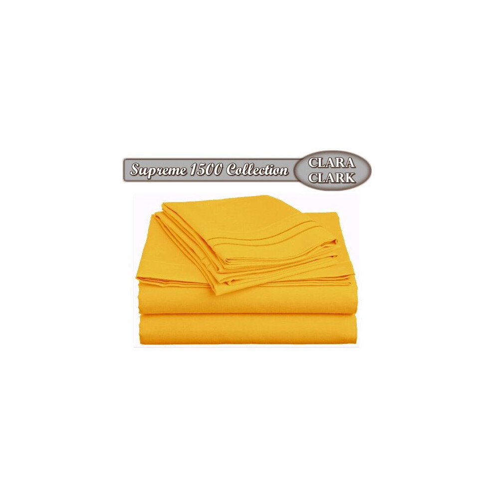 Ensemble de draps 4 pi?ces de la collection Supreme 1500 de Clara Clark - Queen Size, jaune