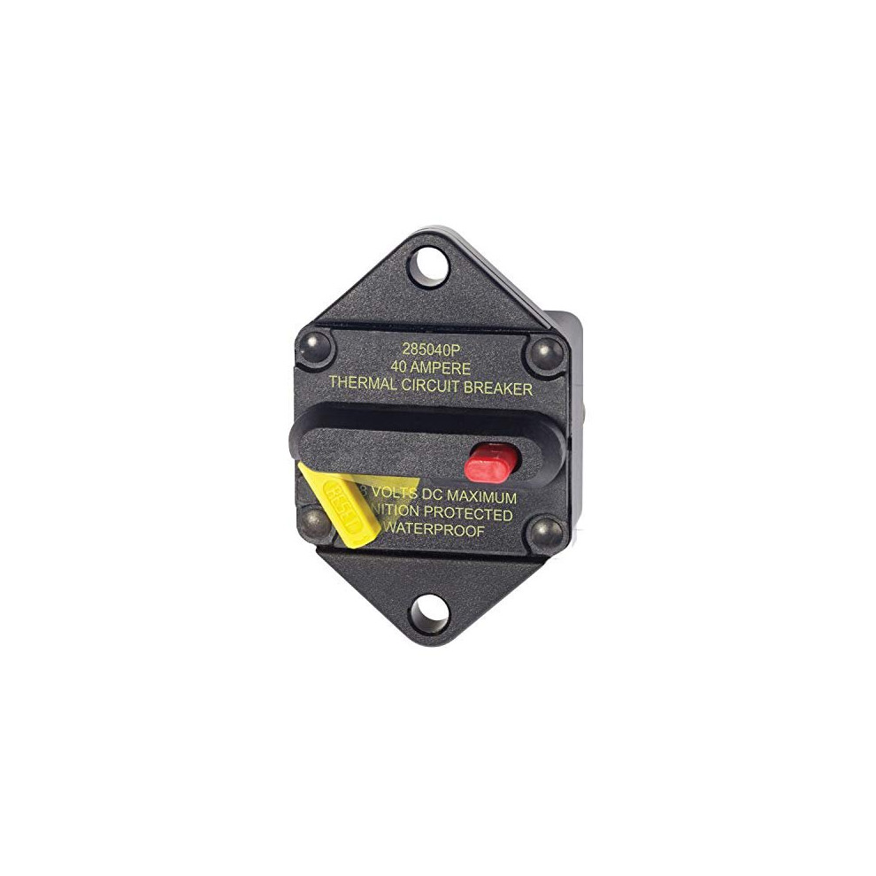 Blue Sea Systems 187 Series, 285 Series & Klixon Circuit Breakers, 285 Series, Panel Mount, 40A Dc 632085070823