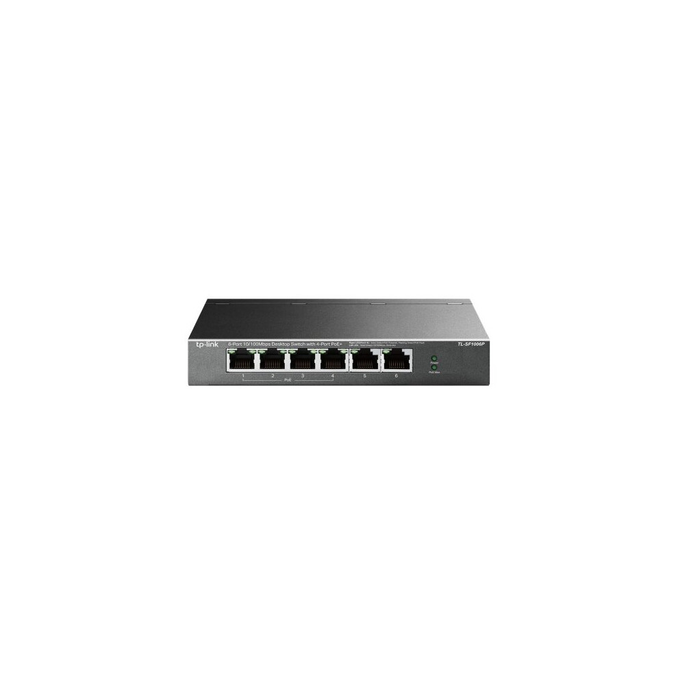 Tp-Link Tl-Sf1006p 6-Port 10/100 Unmanaged Desktop Switch 4 Port Poe Steel Tl-Sf1006p