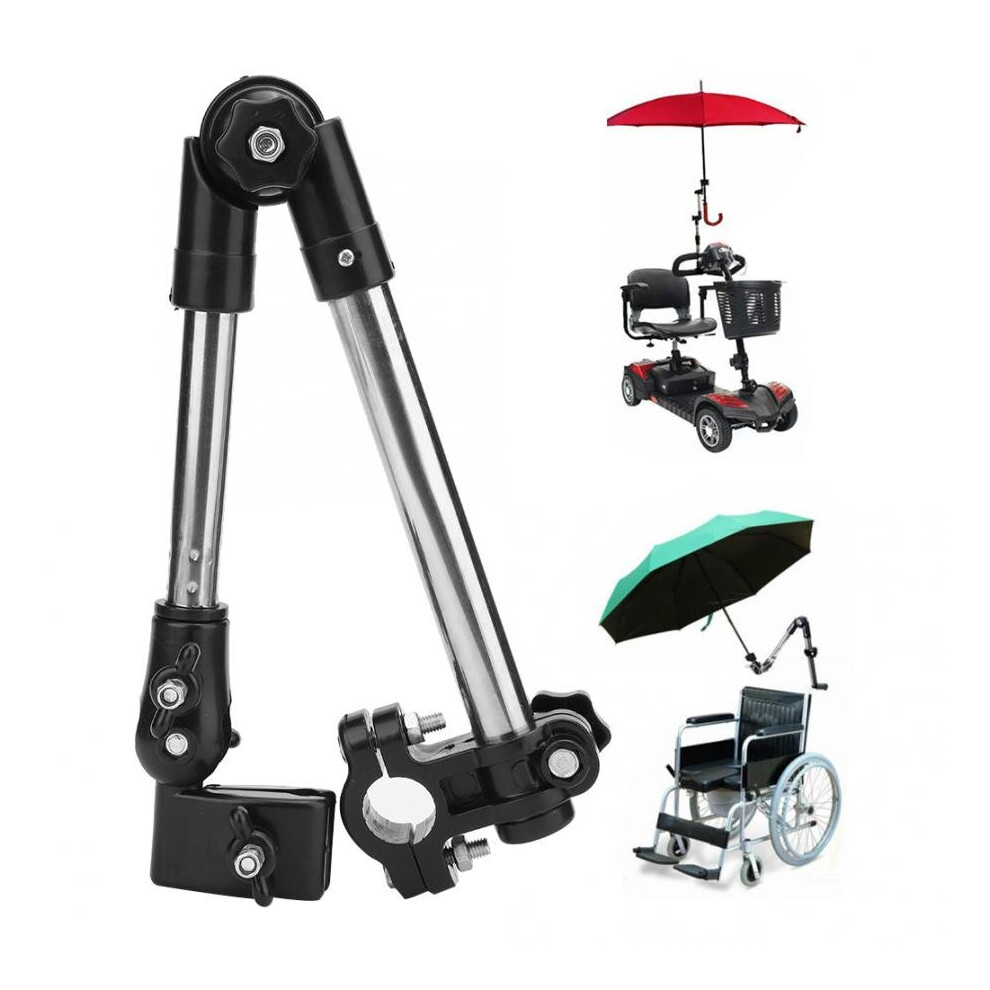 Eranpo Universal Umbrella Holder Clamp For Bicycles, Wheelchairs & Scooters - Abs + Stainless Steel, Hands-Free Rain/Sun Protection, Easy Install
