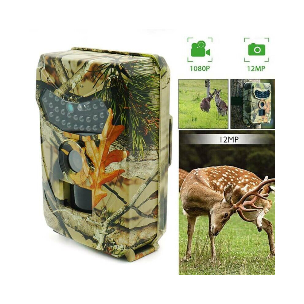 Hunting Trail Camera 12MP HD1080P PIR IR Wildlife Scouting Cam Night Vision IP56