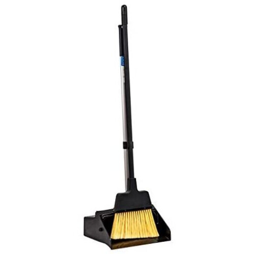 Strong Trade Quality Long Handled Dustpan and Brush Set with Stiff Bristle Broom