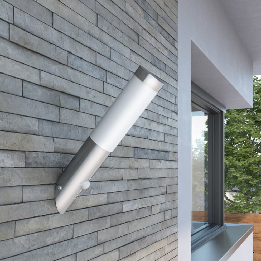 vidaXL RVS Garden Wall Lamp with Motion Detector E27 Waterproof Outdoor Light