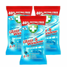3 x 70 Glass & Window Surface Wipes - 4in1 Wipes