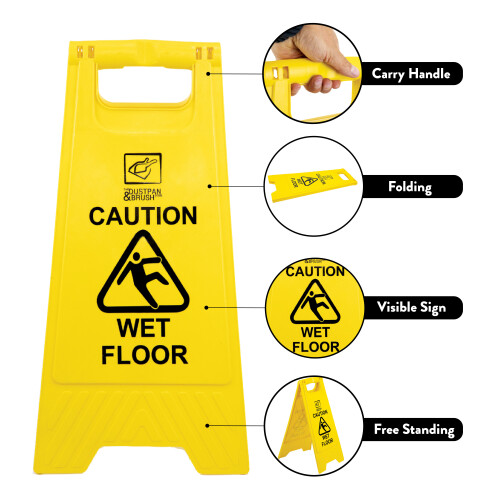 Wet Floor Sign - Yellow Caution Safety Sign 1