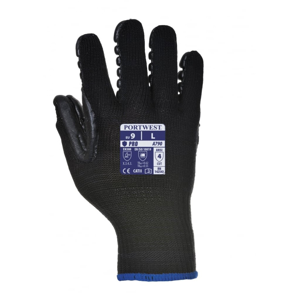 Portwest Anti Vibration Gloves Glove Sizes: 9 - Large