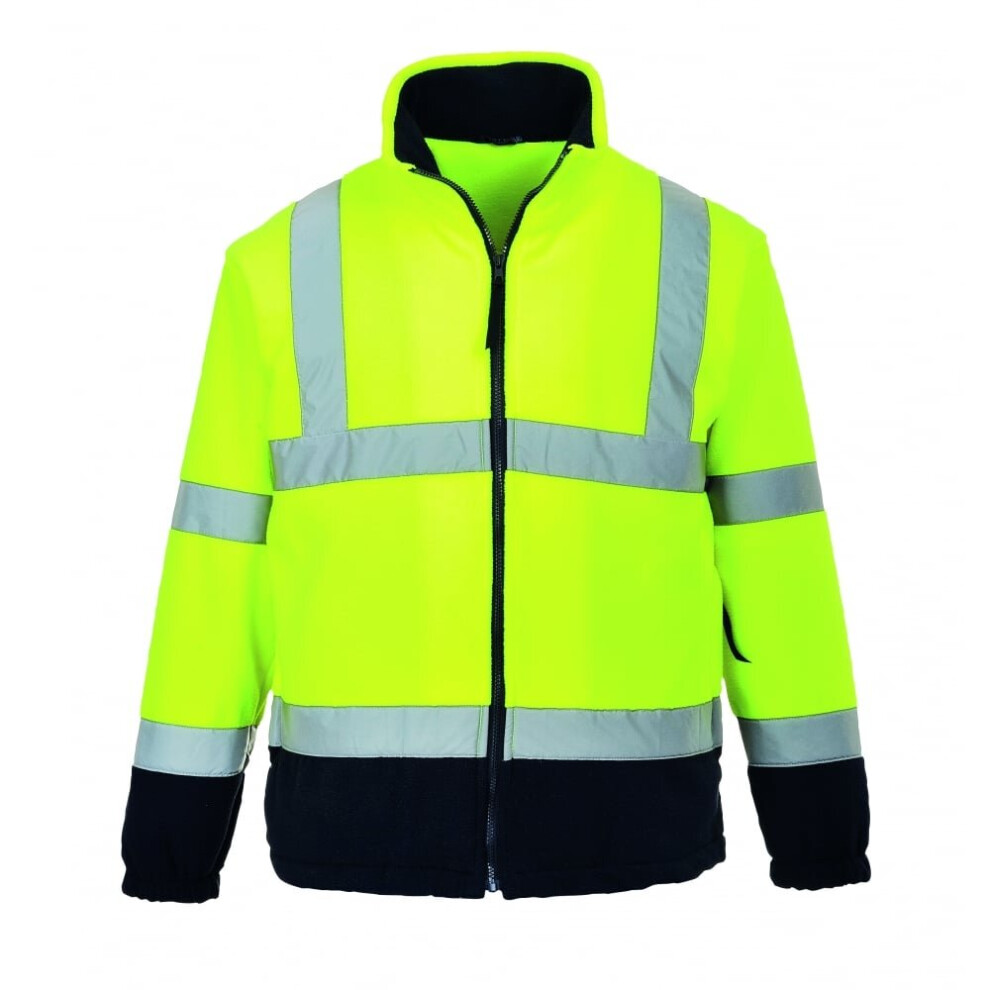 Portwest Hi-Vis 2 Tone Fleece Colour: Yellow/Navy, Size: S