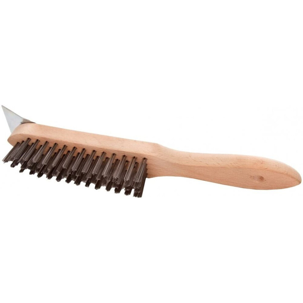 Cottam Brush 4 Row Steel Wire Brush W/ Scraper 5026204006858