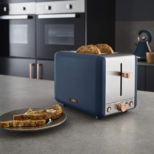 Cavaletto T20036MNB 2 Slice Toaster 850 W, Rose Gold and Midnight Blue