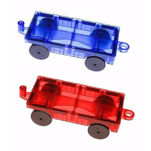 Mag-Genius Magnet Tiles Car Set Magnet Car Truck Train Magnet Building Tile Magnet Toy Add On Red/Blue 2 Piece
