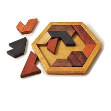 KINGZHUO Hexagon Tangram Puzzle Holzspielzeug für Kinder und Erwachsene